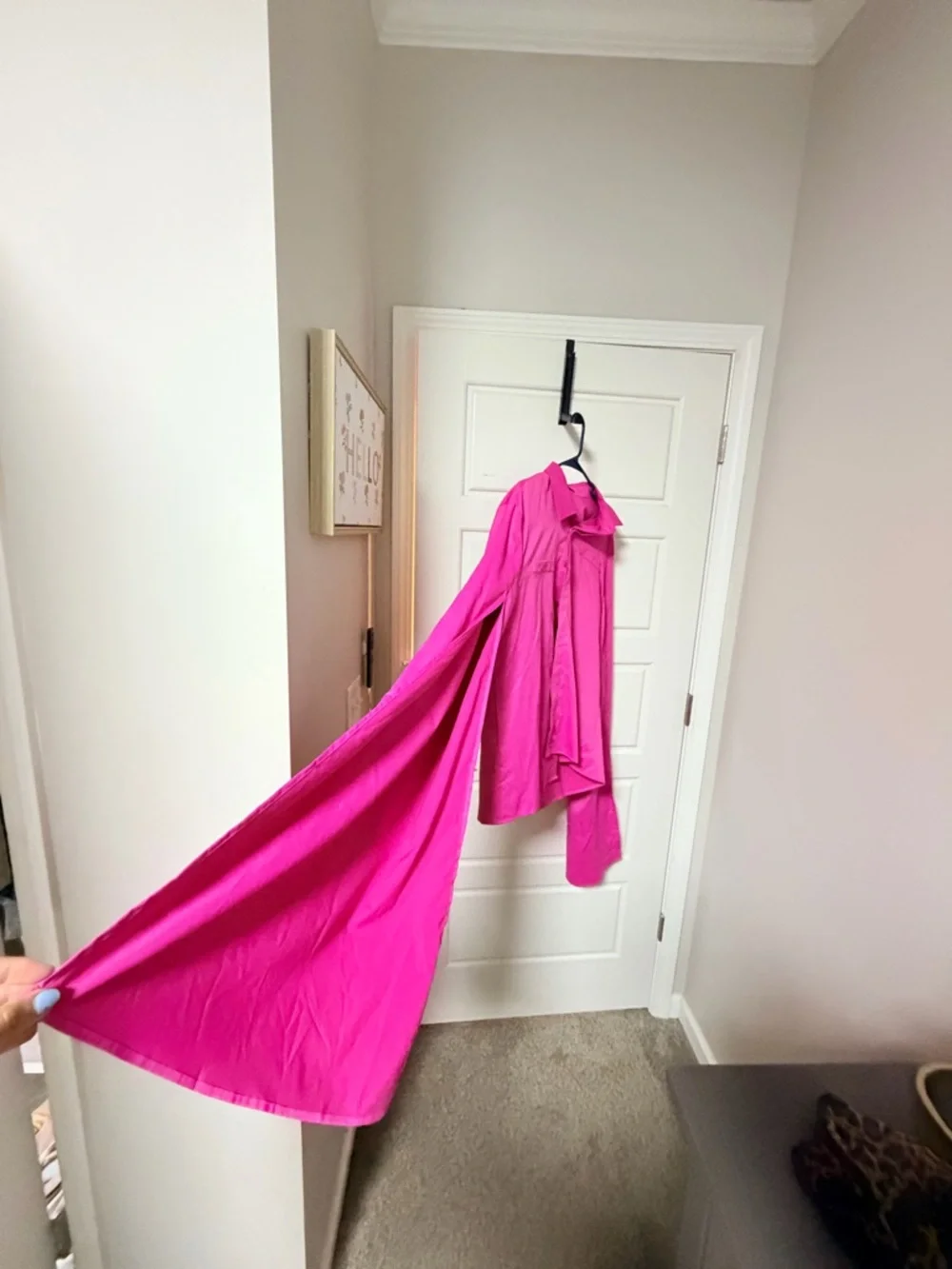 Bright Pink Long Sleeve Blouse - Picture 4 of 6